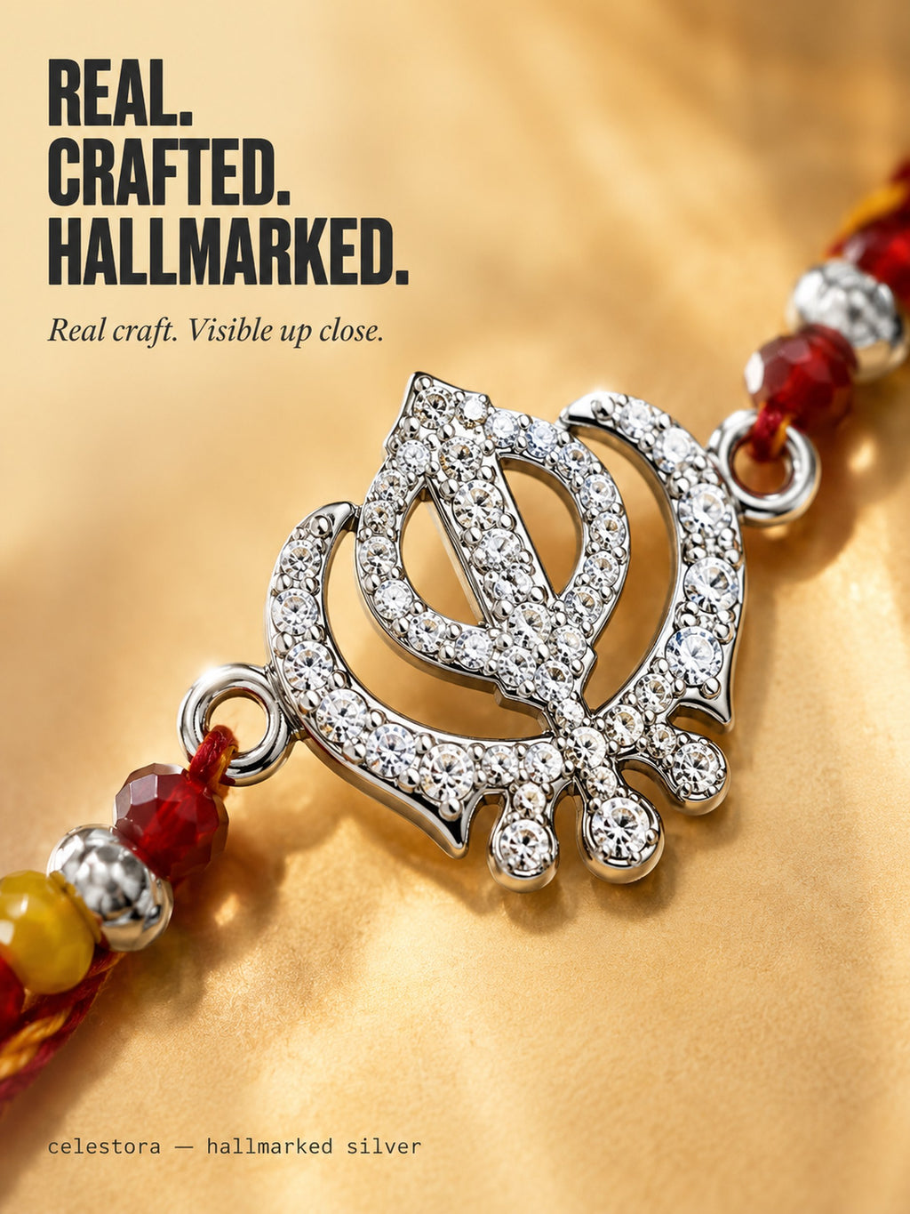 Celestora -Silver Veer Khalsa Prime Rakhi/ Bracelet