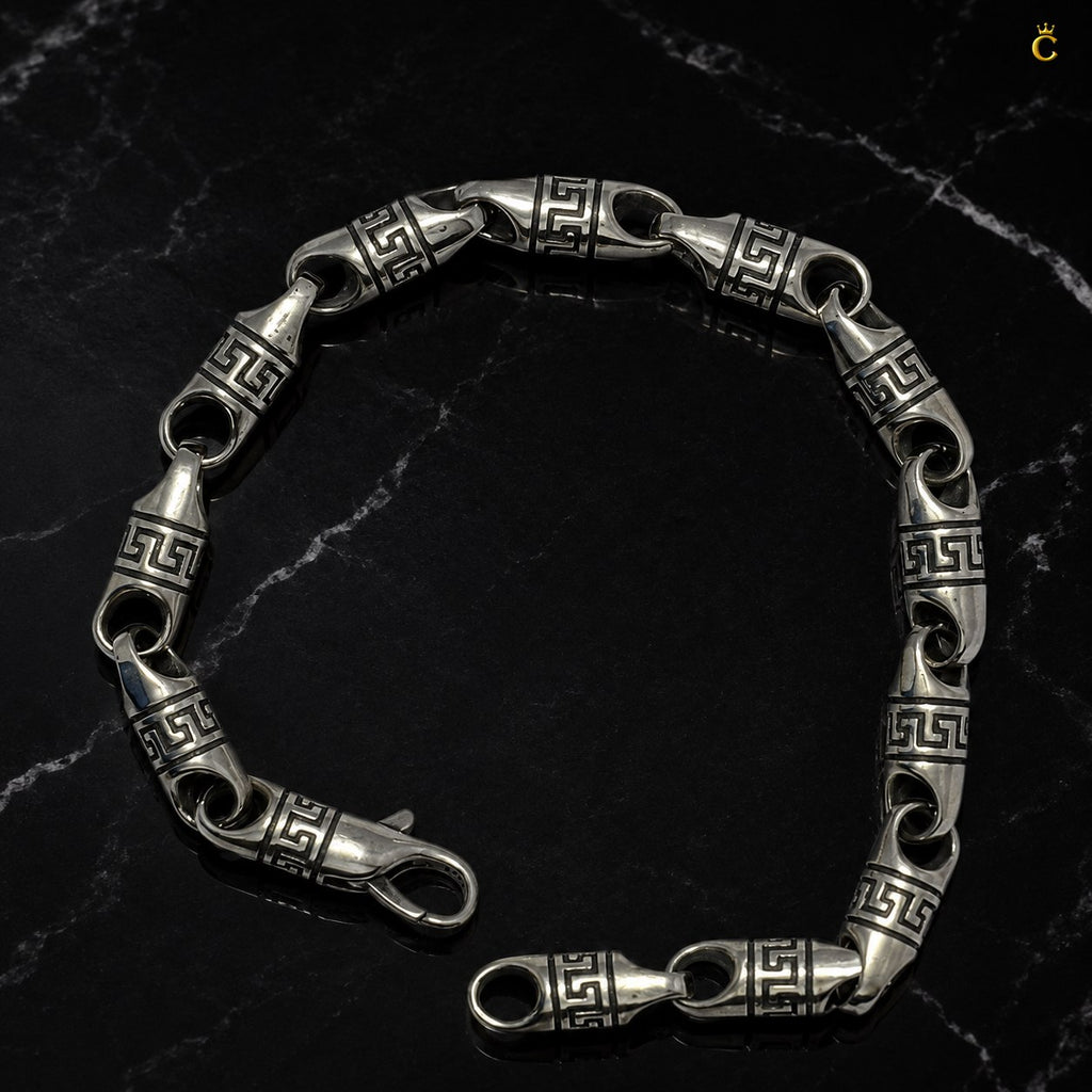 Celestora-Premium Oxidised Imperial Key link Bracelet