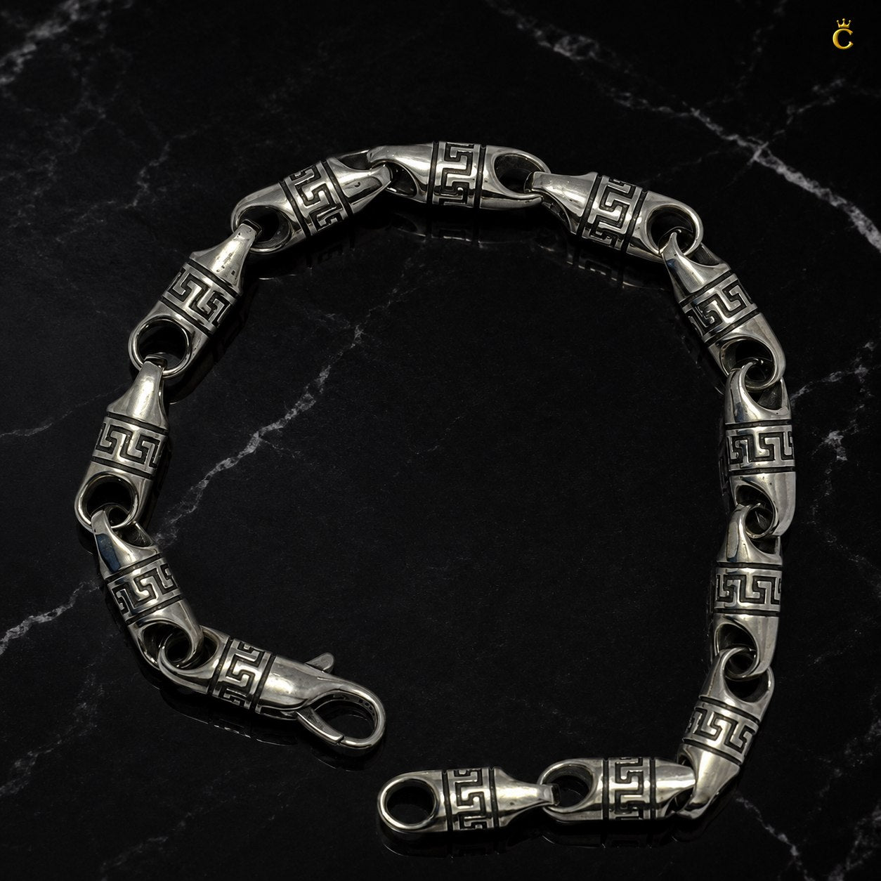 Celestora-Premium Oxidised Imperial Key link Bracelet