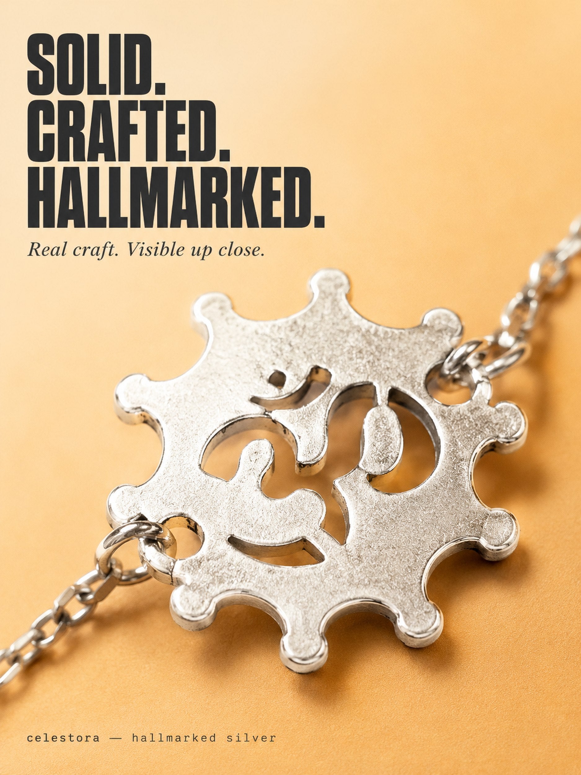 Designer Round cut Om Rakhi Bracelet