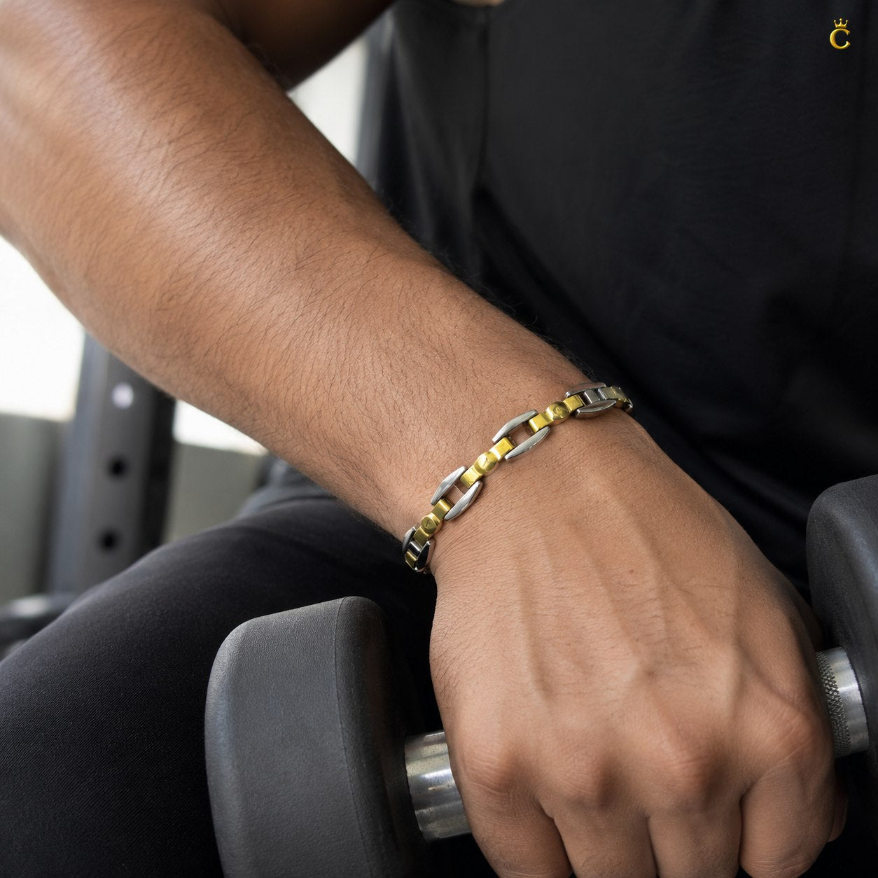 Men's Premium Two-Tone Silver Link Bracelet