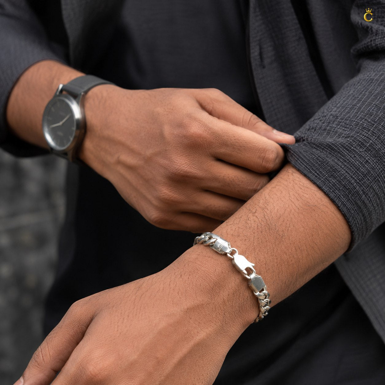 Men's Silver Cuban Link Chain Bracelet