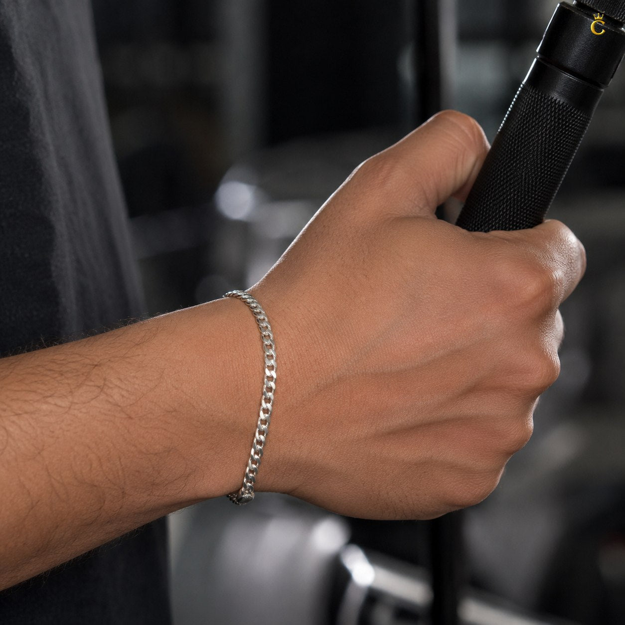 Men's Silver Classic Curb Bracelet