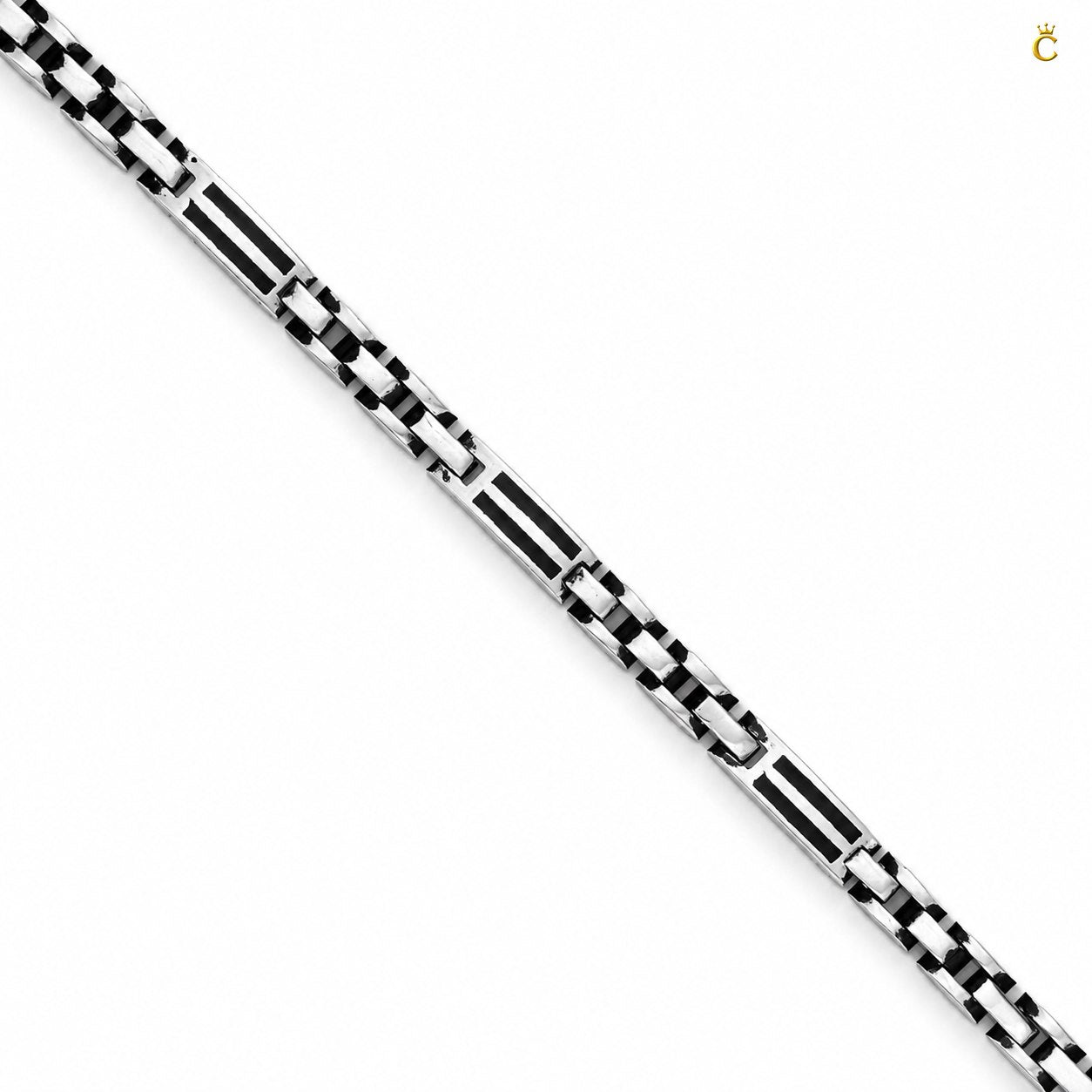 Men's Silver Geometric Link Bracelet