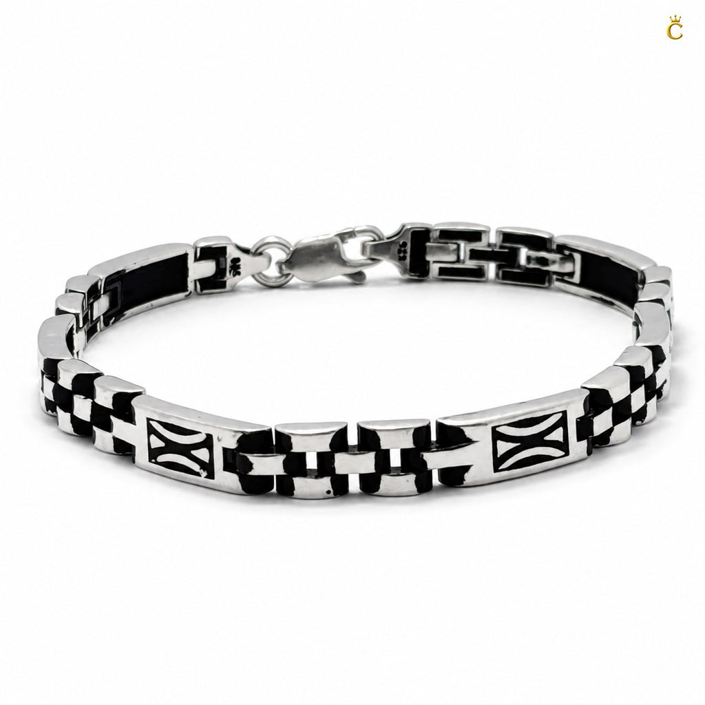 Turkish Oxidised Curve Link Bracelet