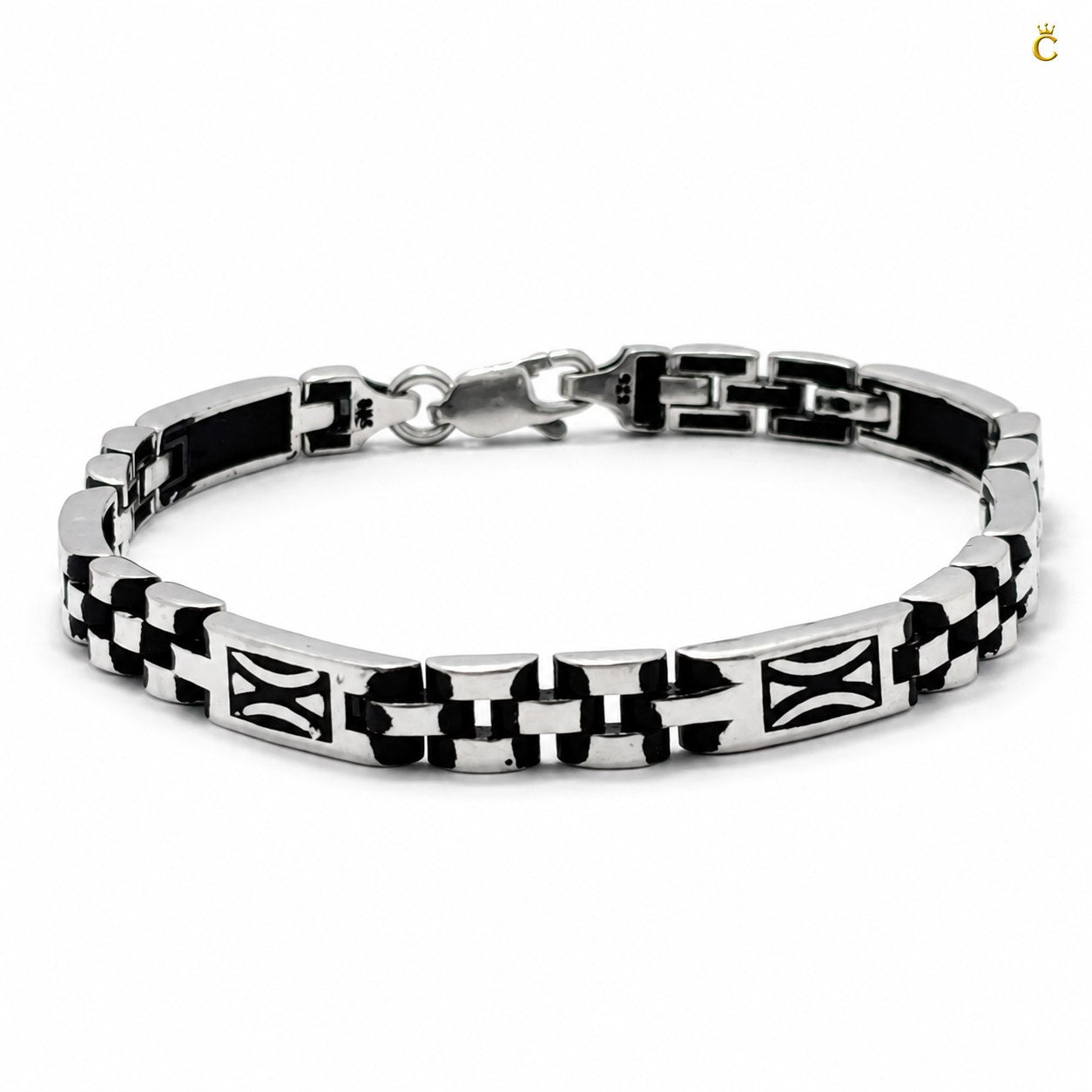 Turkish Oxidised Curve Link Bracelet