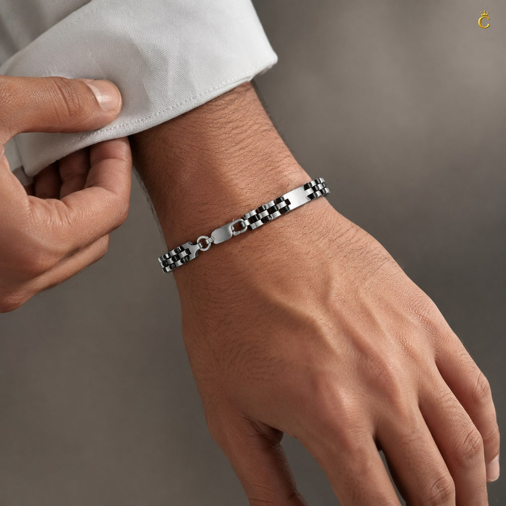 Link Strap Oxidised Bracelet