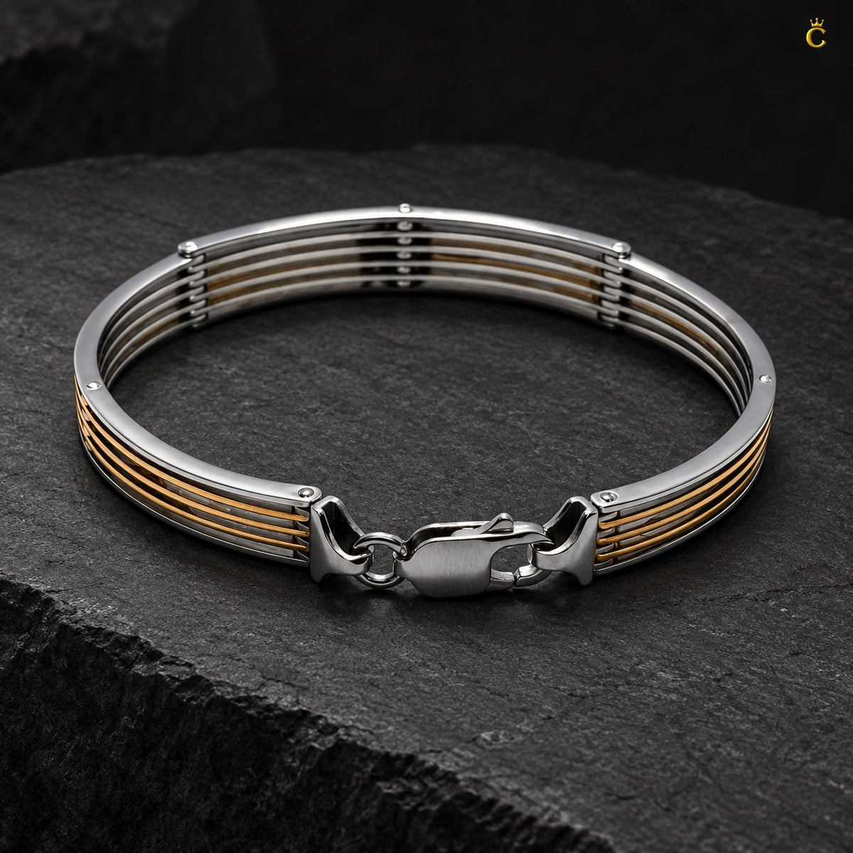 Premium Silver Om engraved Rose gold oval shaped Adjustable/foldable Kada
