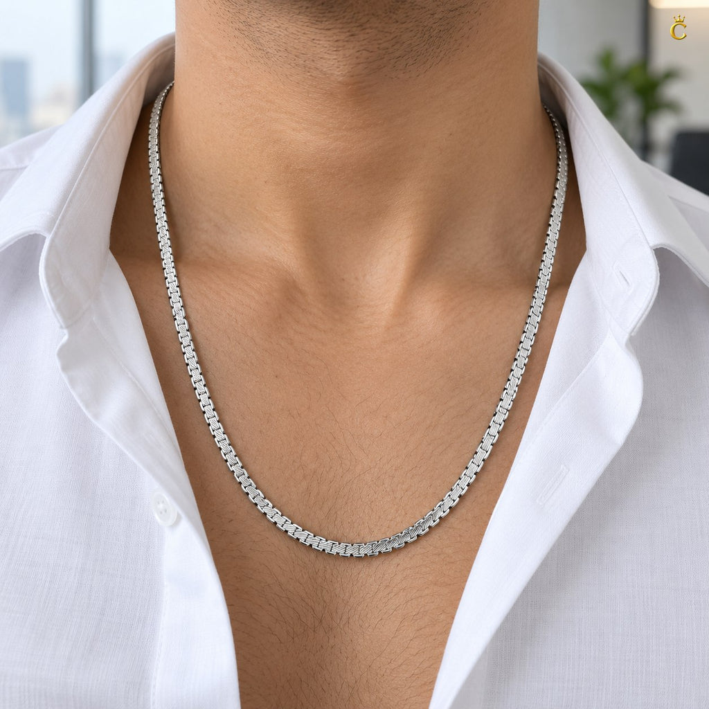 Elegant Silver Box design Aurelle Chain