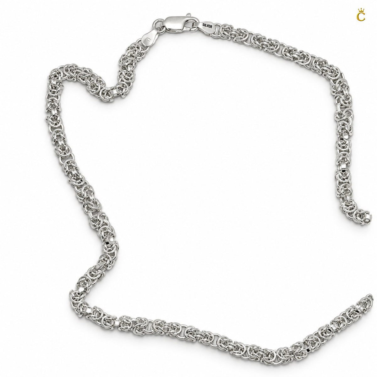Twisted interlinked silver chain