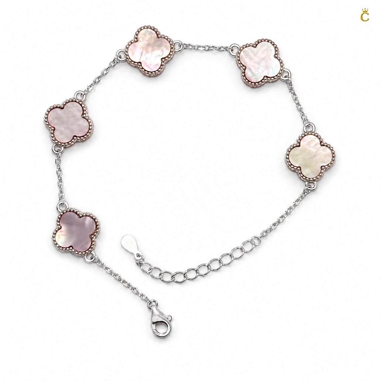 Celestora Luxurious Pink Clover Van cliff Bracelet (5 motifs)