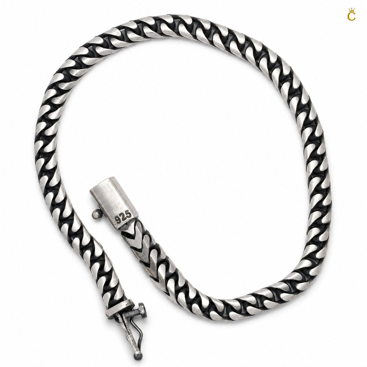 Celestora Stylish Turkish Silver Weave Bracelet for Men