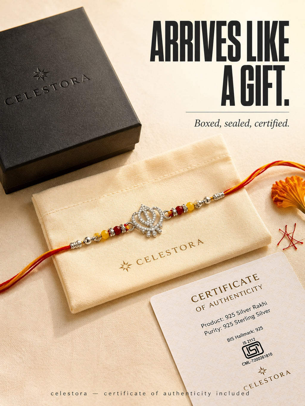 Celestora -Silver Veer Khalsa Prime Rakhi/ Bracelet