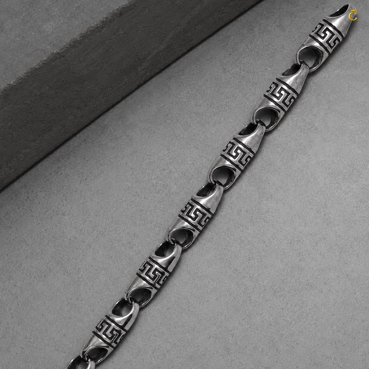 Celestora-Premium Oxidised Imperial Key link Bracelet