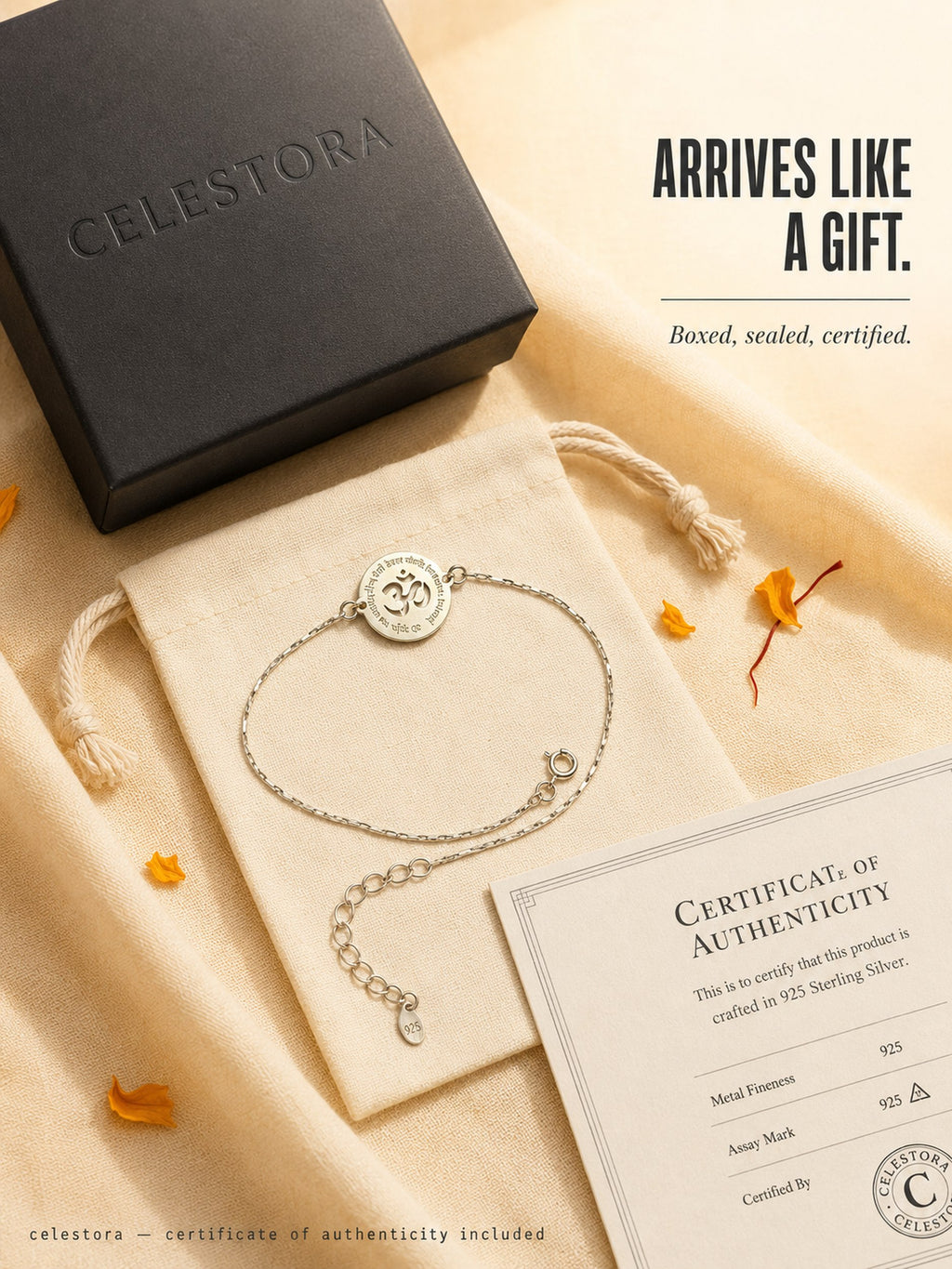 Minimal sleek Om with Gyatri mantra Single/Double thread Rakhi/ Bracelet