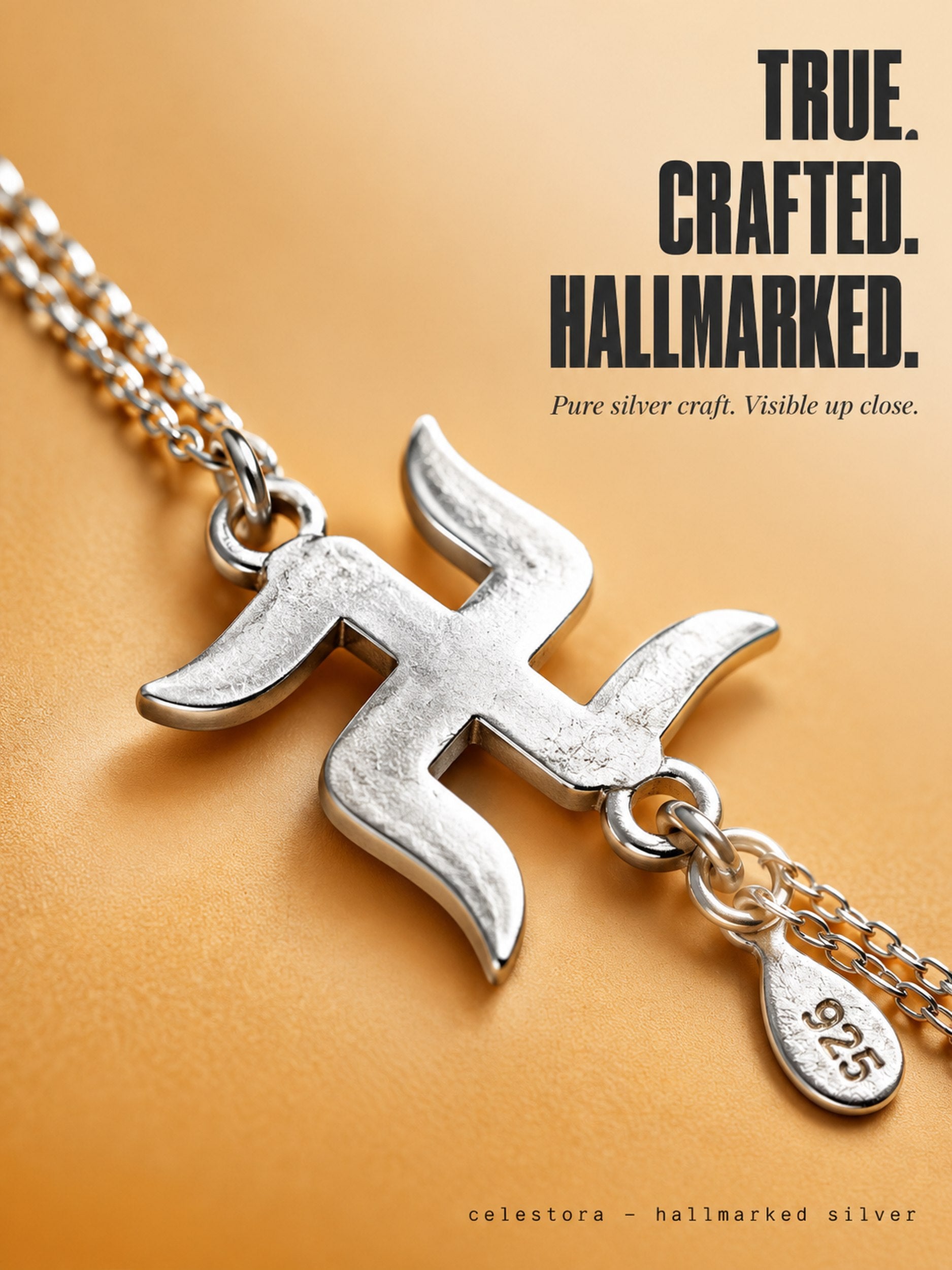 Premium Silver Swastik Rakhi/ Bracelet with single/Double Thread