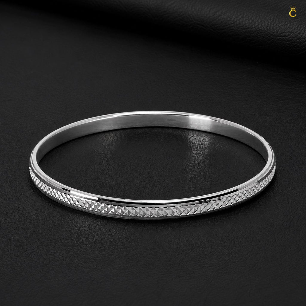 Silver Textured Men's Cuff Bracelet