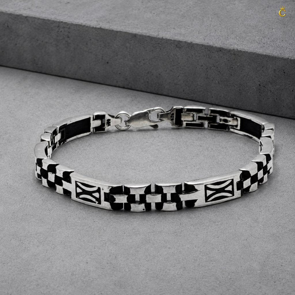 Turkish Oxidised Curve Link Bracelet
