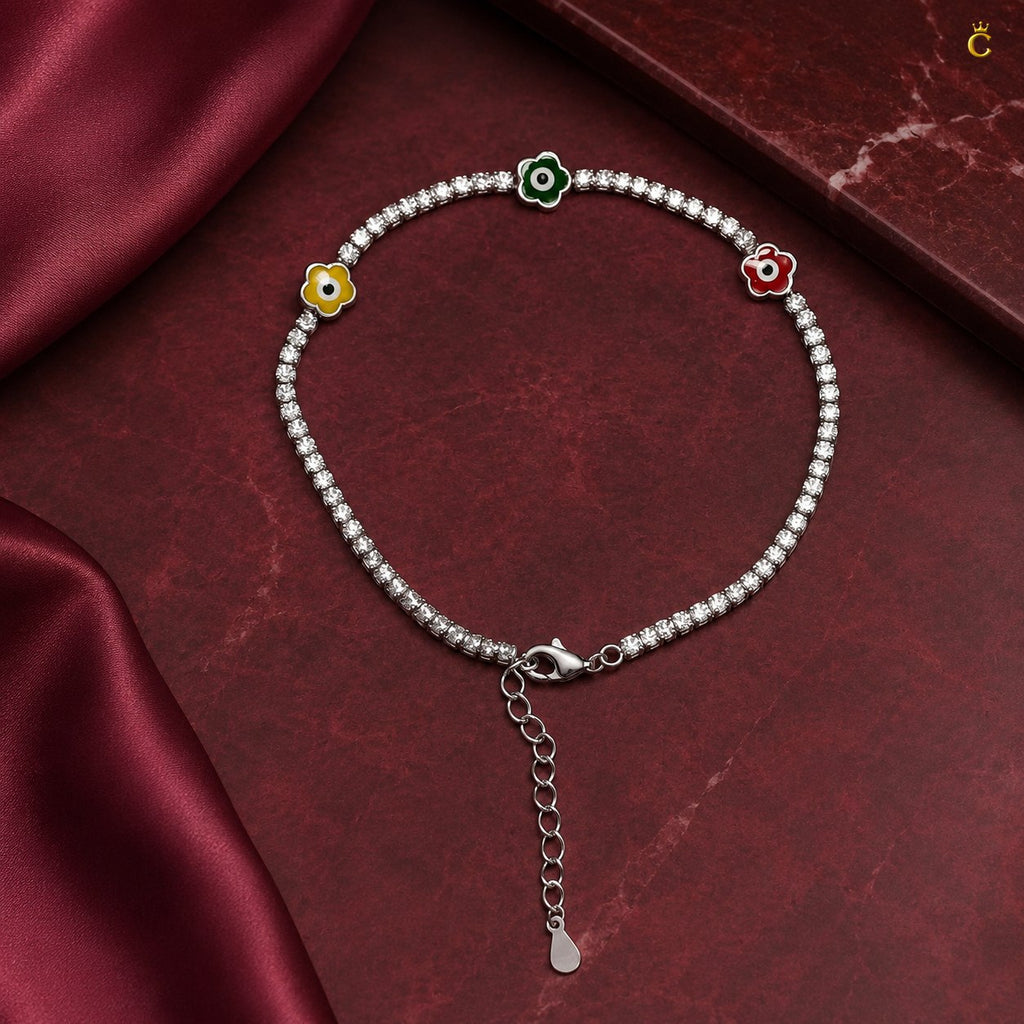 Celestora Floral motifs Tennis Bracelet