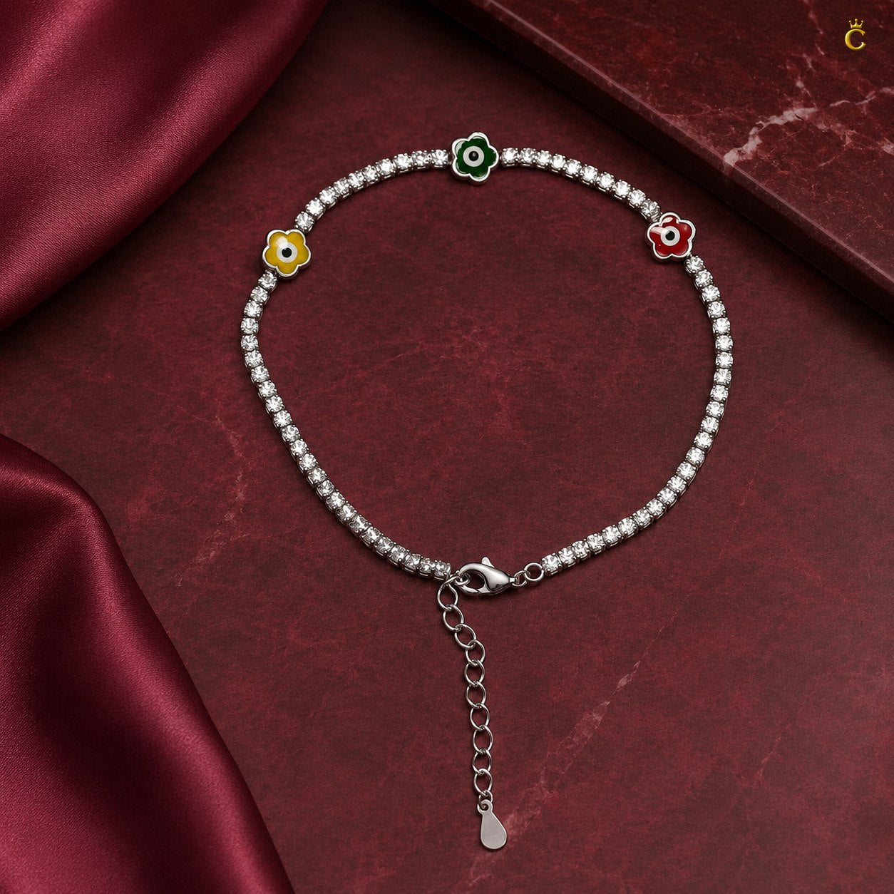 Celestora Floral motifs Tennis Bracelet
