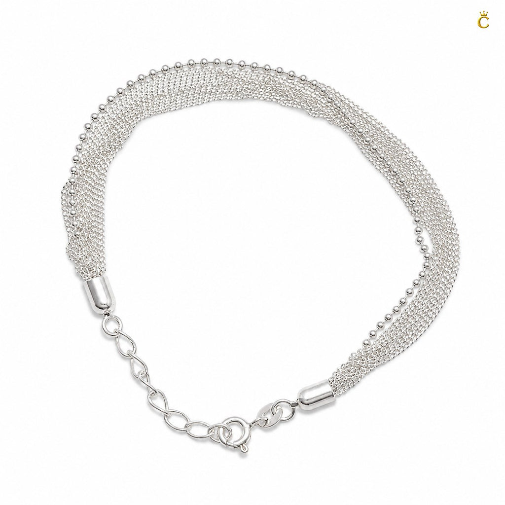 Elegant Multi Strand Silver Bracelet for Women