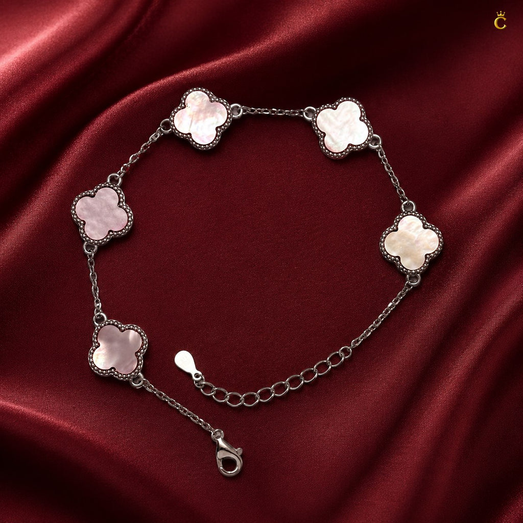 Celestora Luxurious Pink Clover Van cliff Bracelet (5 motifs)