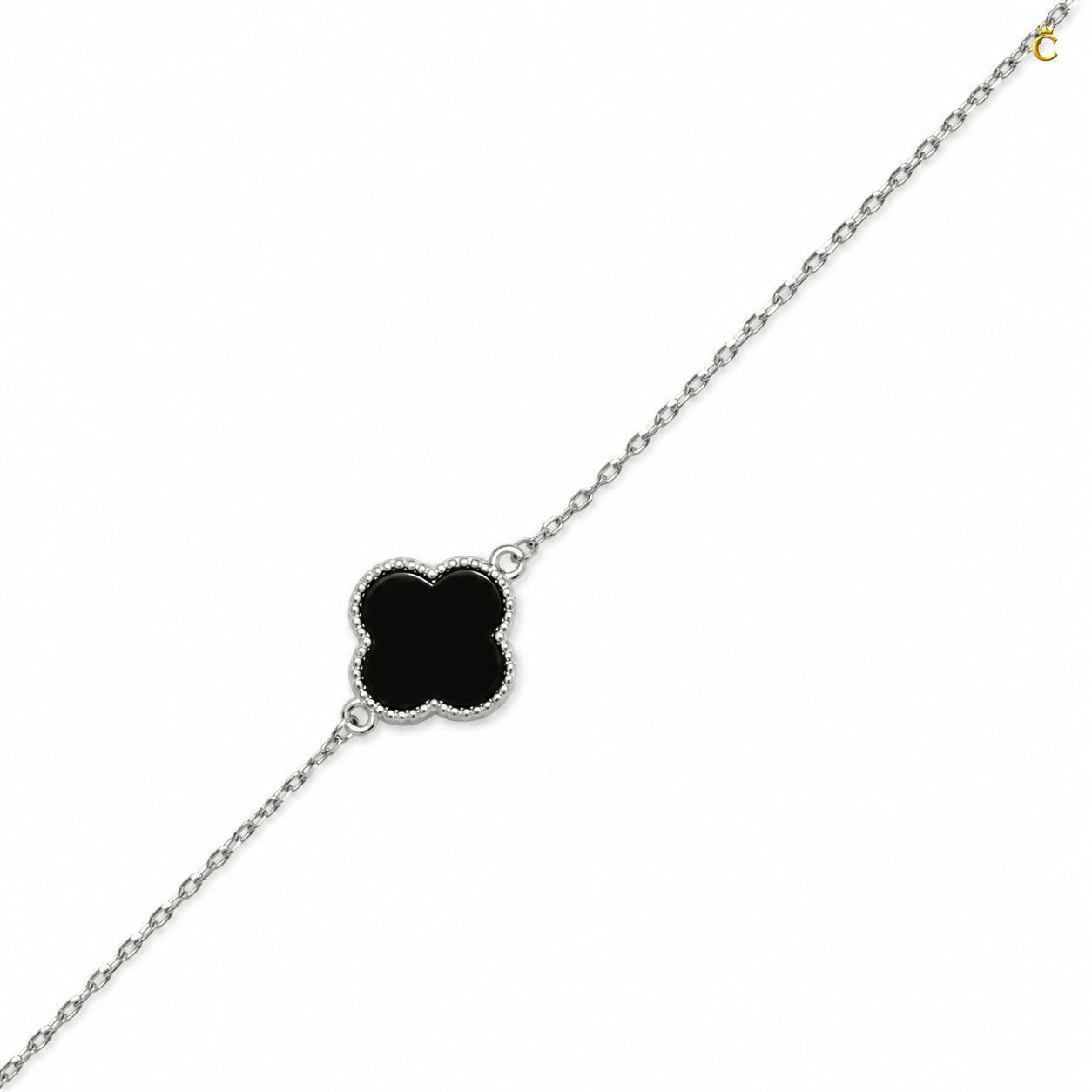 Celestora Onyx Black Clover Van cliff Bracelet