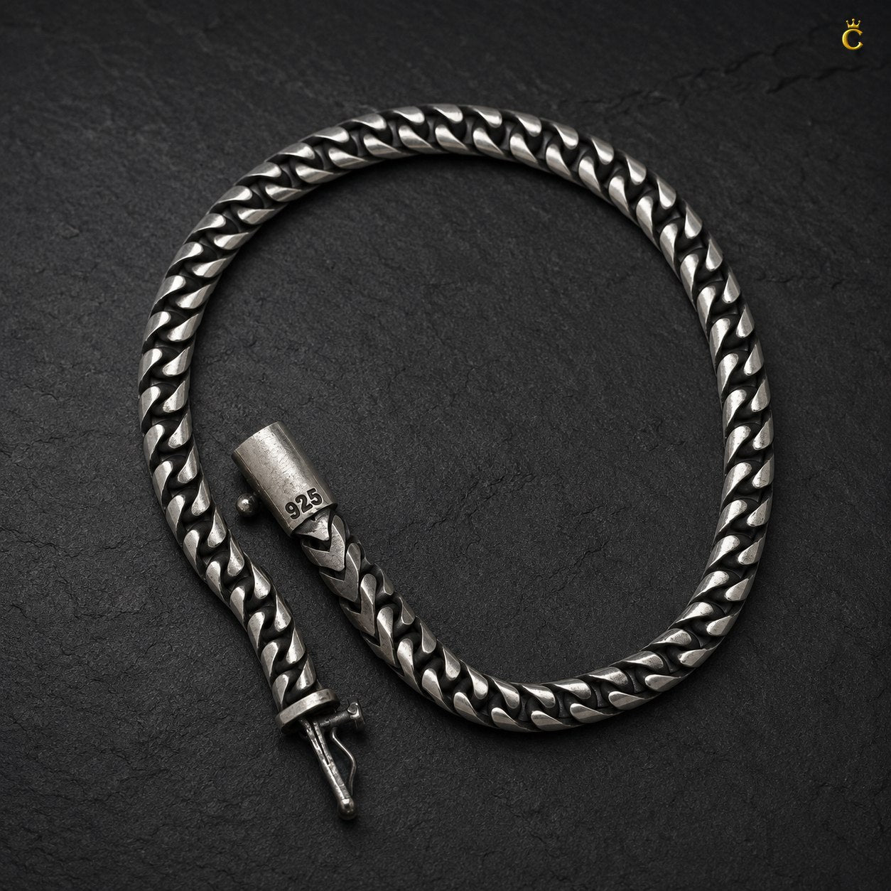 Celestora Stylish Turkish Silver Weave Bracelet for Men