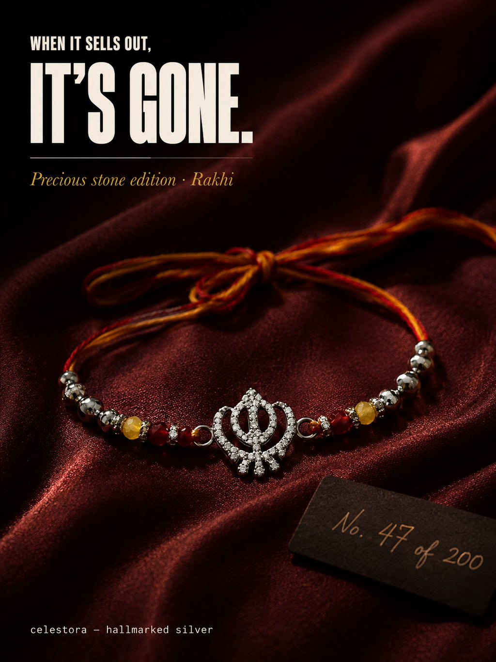 Celestora -Silver Veer Khalsa Prime Rakhi/ Bracelet