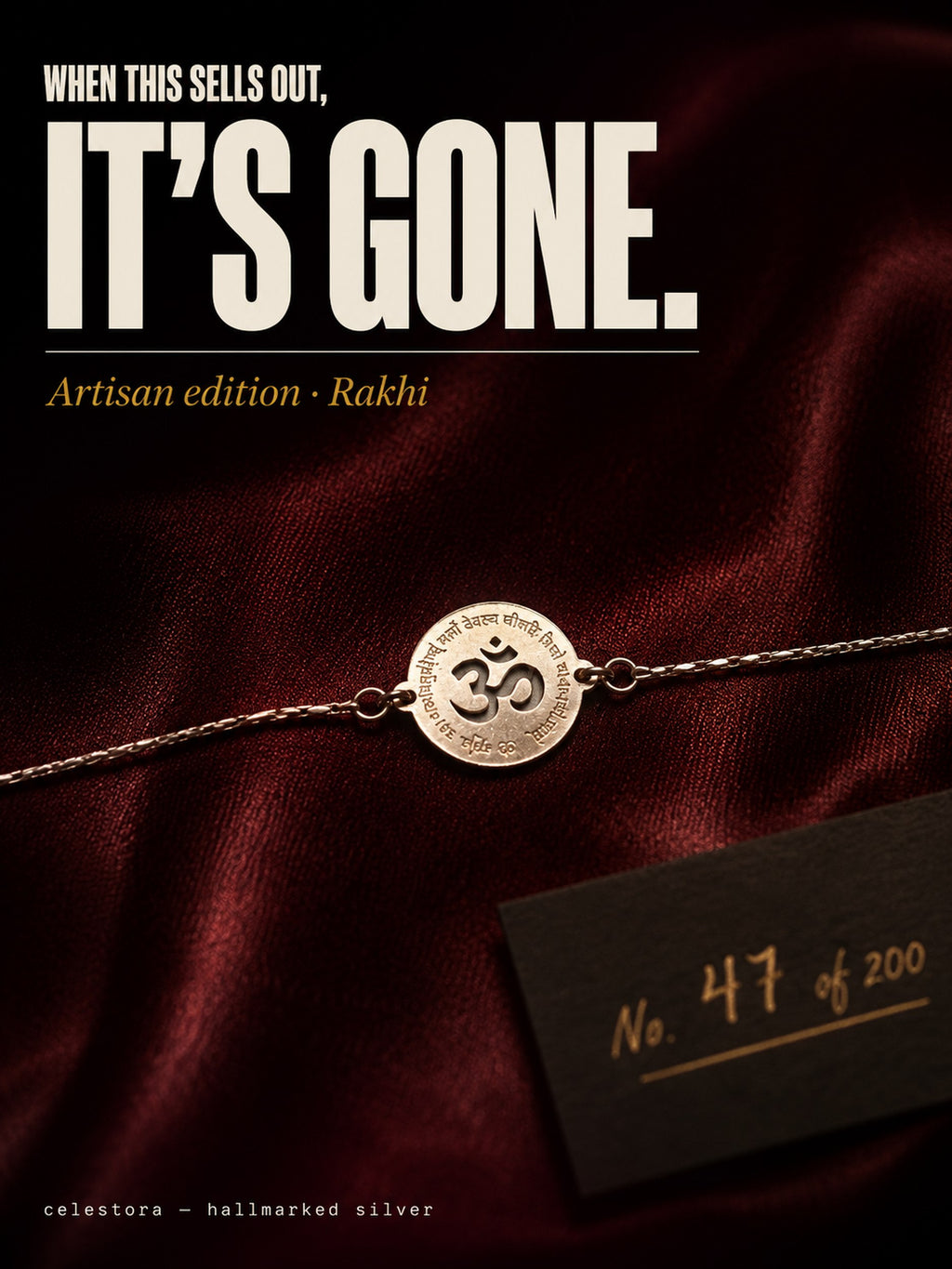 Minimal sleek Om with Gyatri mantra Single/Double thread Rakhi/ Bracelet