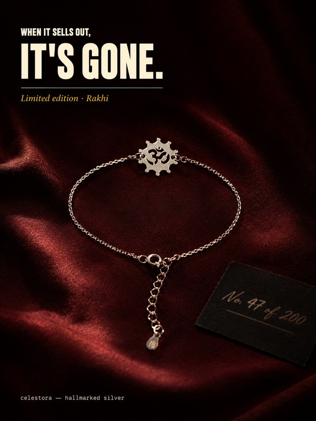 Designer Round cut Om Rakhi Bracelet