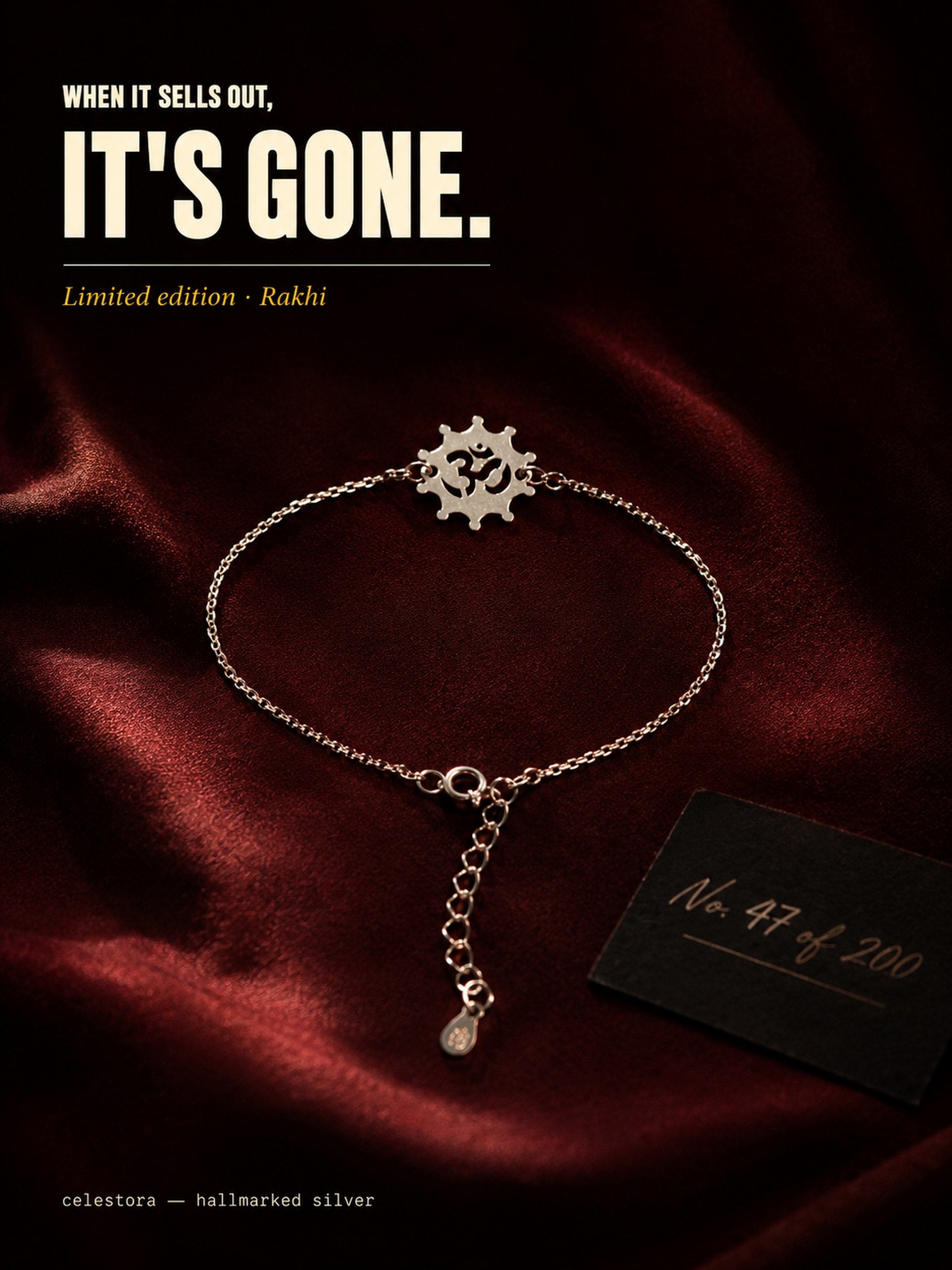 Designer Round cut Om Rakhi Bracelet