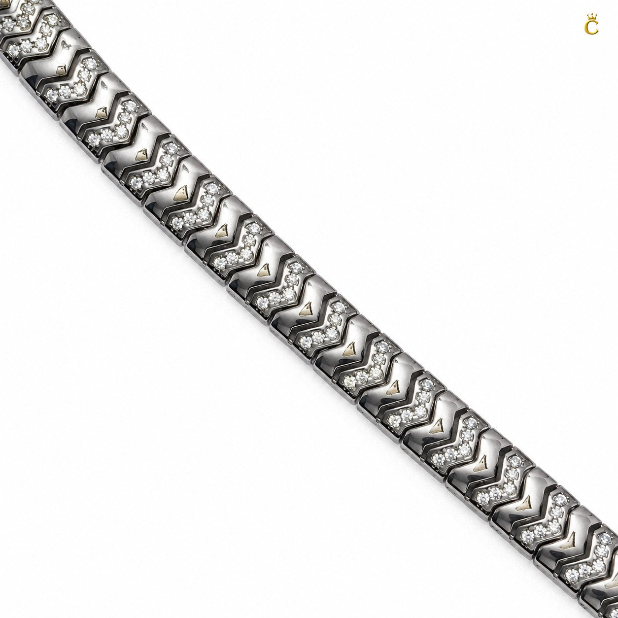 Men's Premium Silver Chevron Link Bracelet