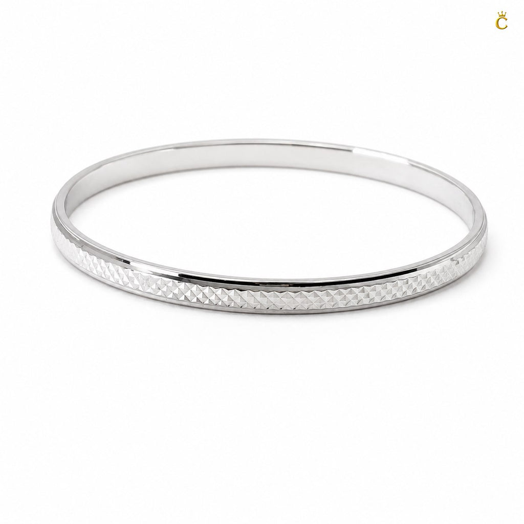 Silver Textured Men's Cuff Bracelet