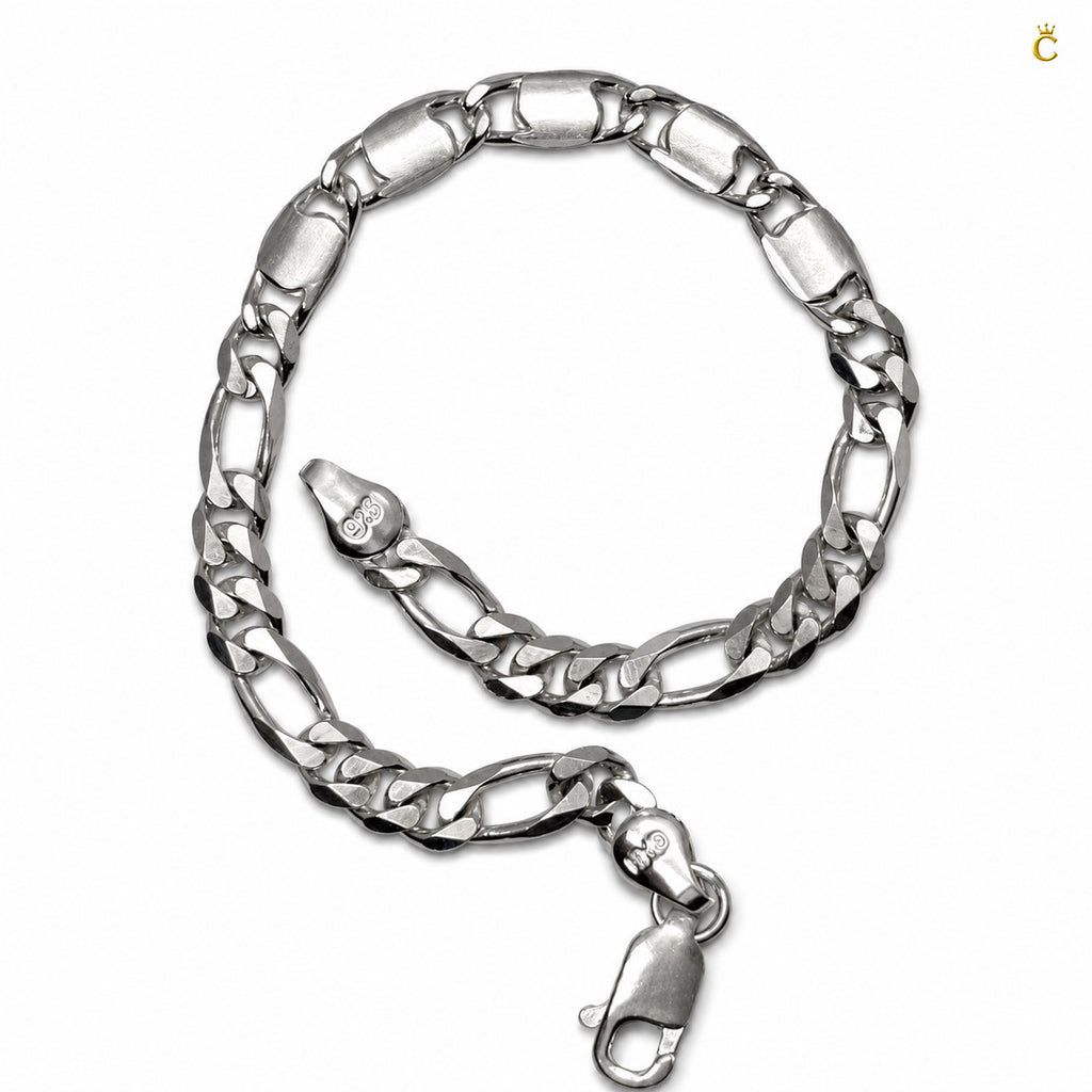 Silver Figaro Link Bracelet