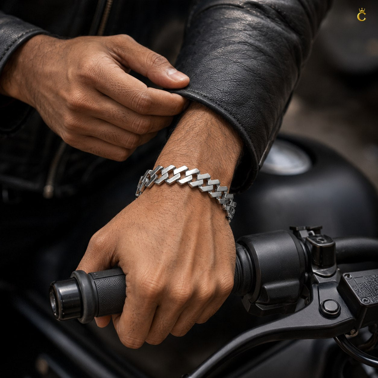 Rhodium Crisp Zircon Stone Curb Bracelet