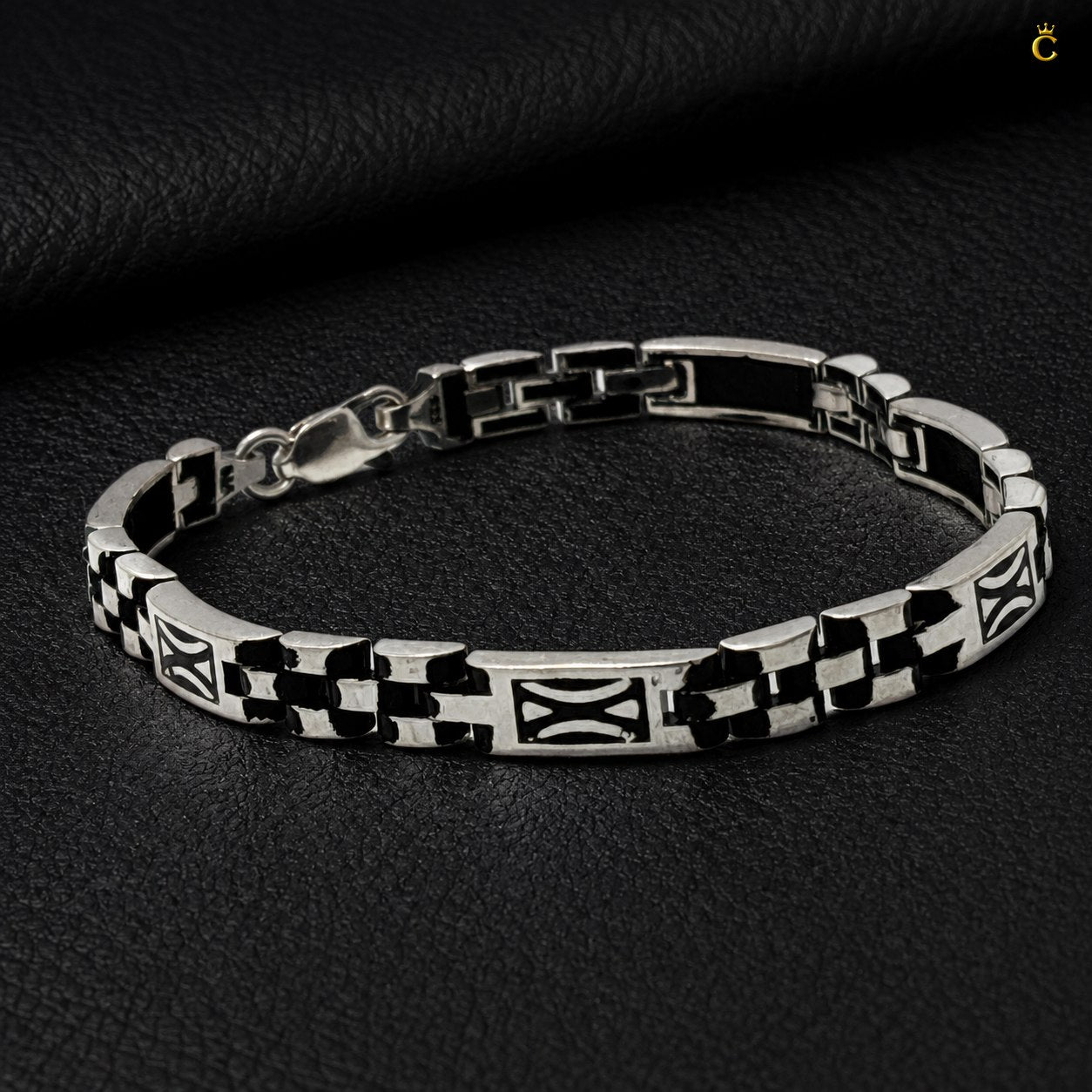Turkish Oxidised Curve Link Bracelet