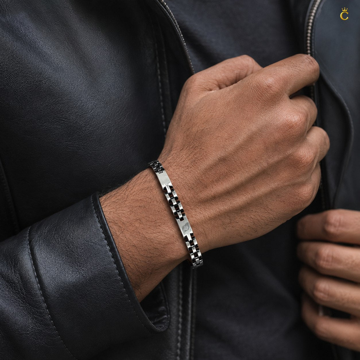 Link Strap Oxidised Bracelet