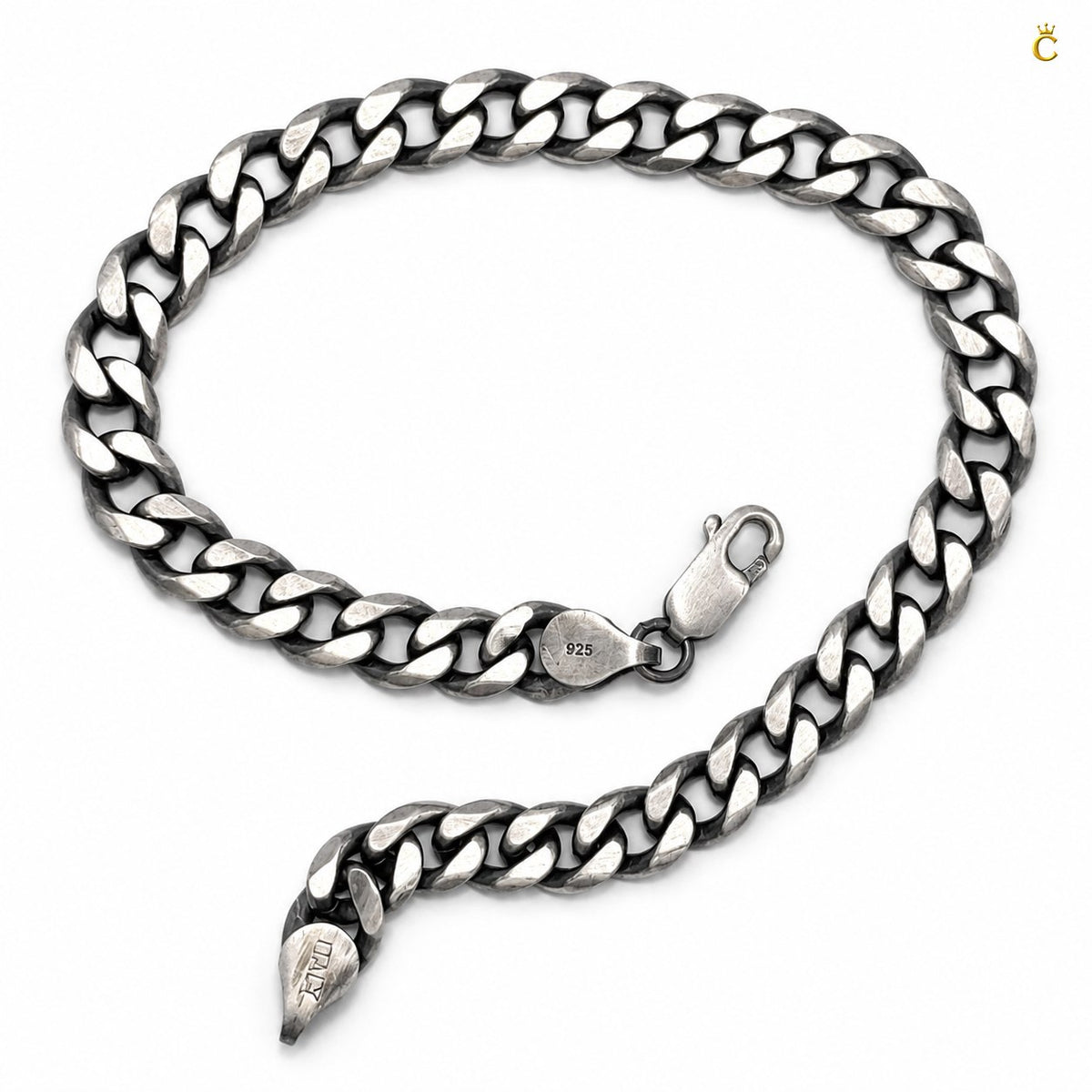 Silver Curb Chain Bracelet for Men
