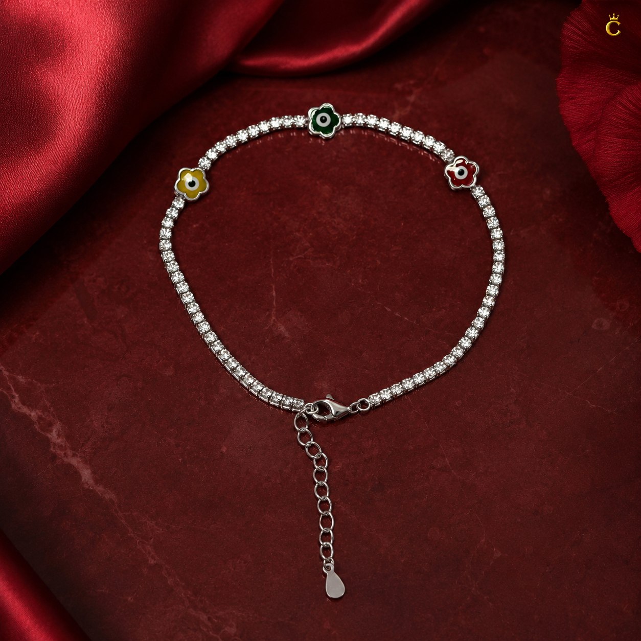 Celestora Floral motifs Tennis Bracelet