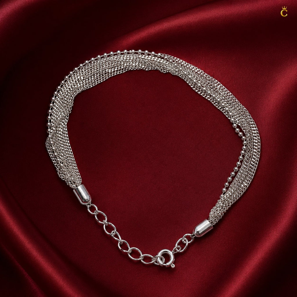 Elegant Multi Strand Silver Bracelet for Women