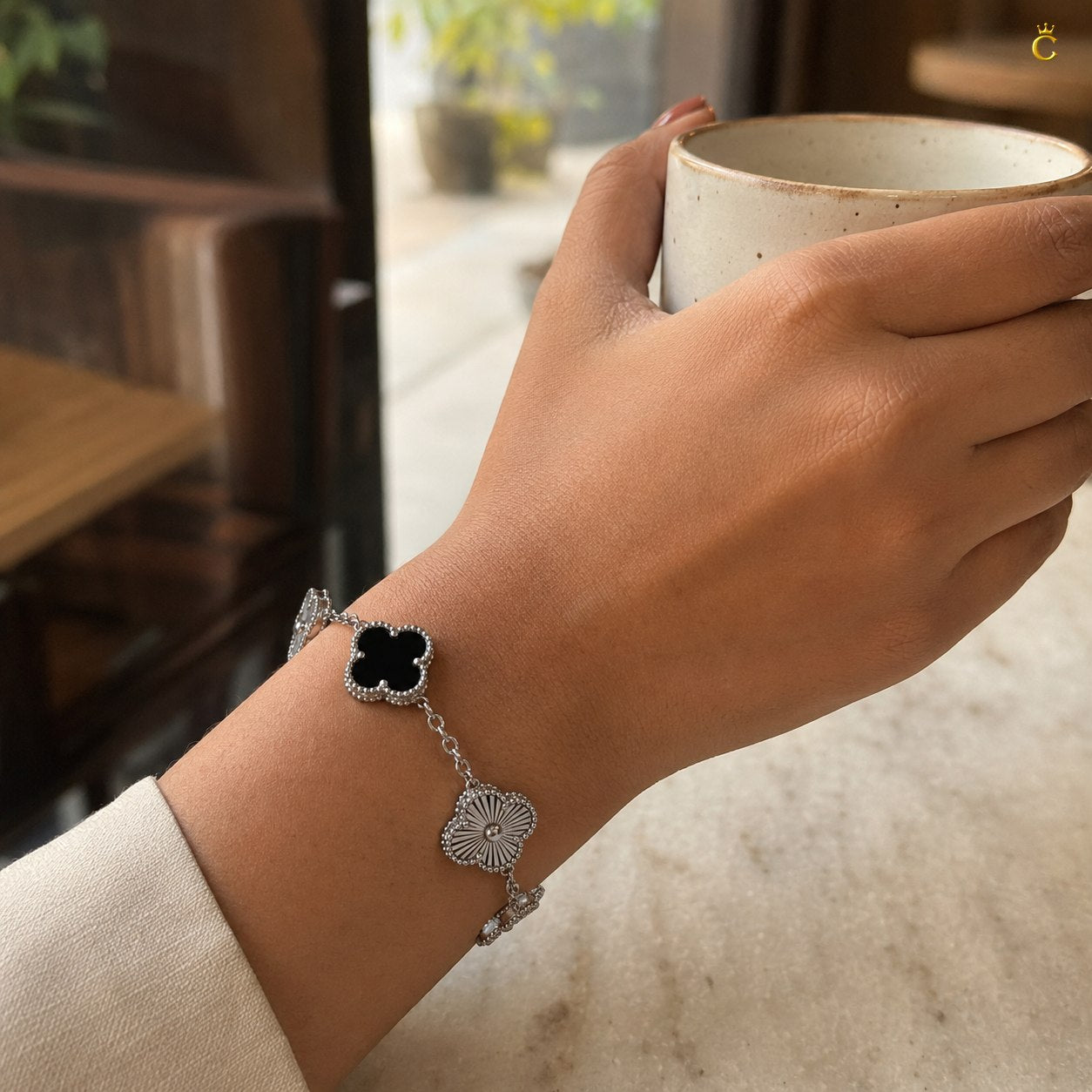 Celestora- Midnight Black Fortune Van cliff Bracelet