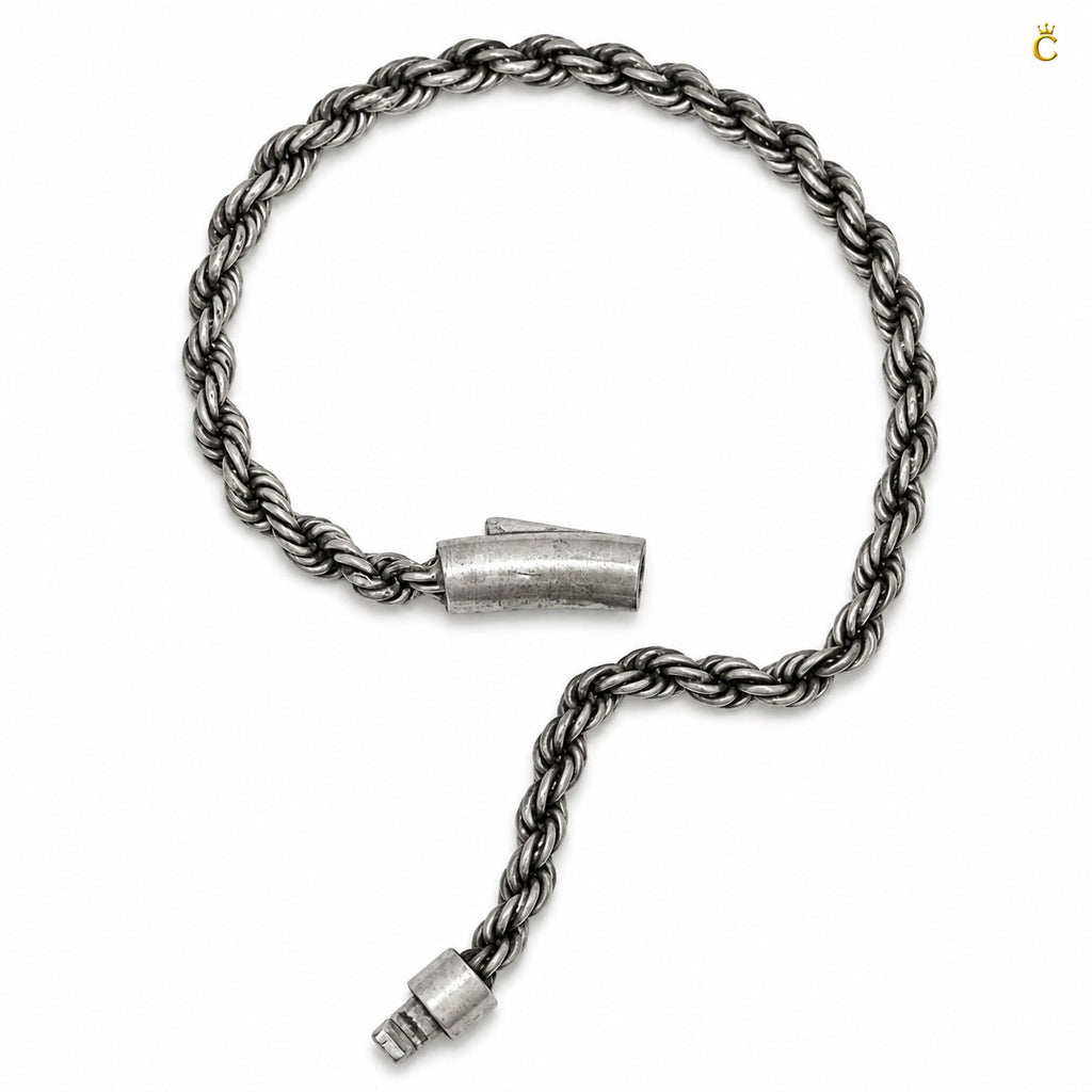 Celestora Oxidized Twisted Rope Bracelet: