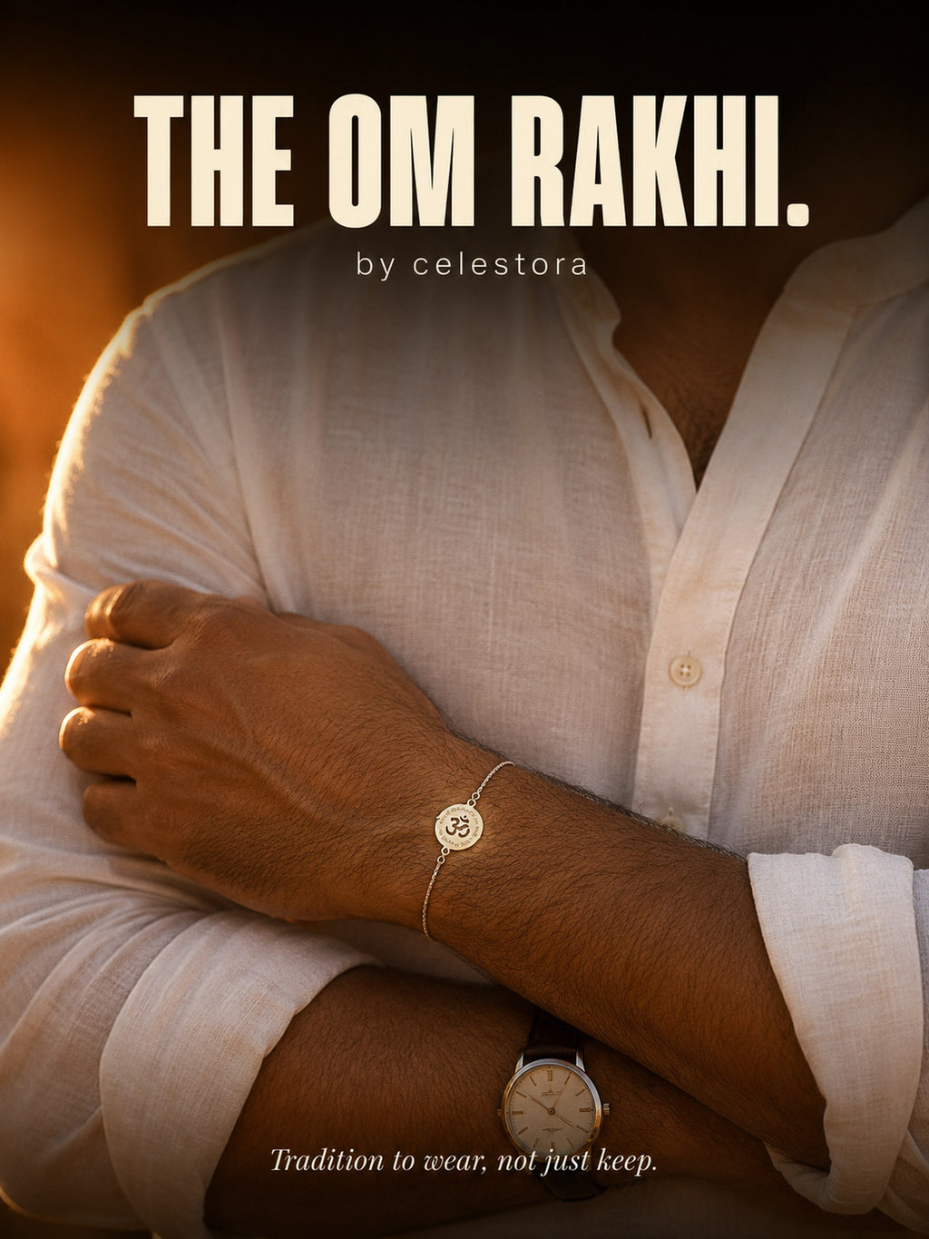 Minimal sleek Om with Gyatri mantra Single/Double thread Rakhi/ Bracelet