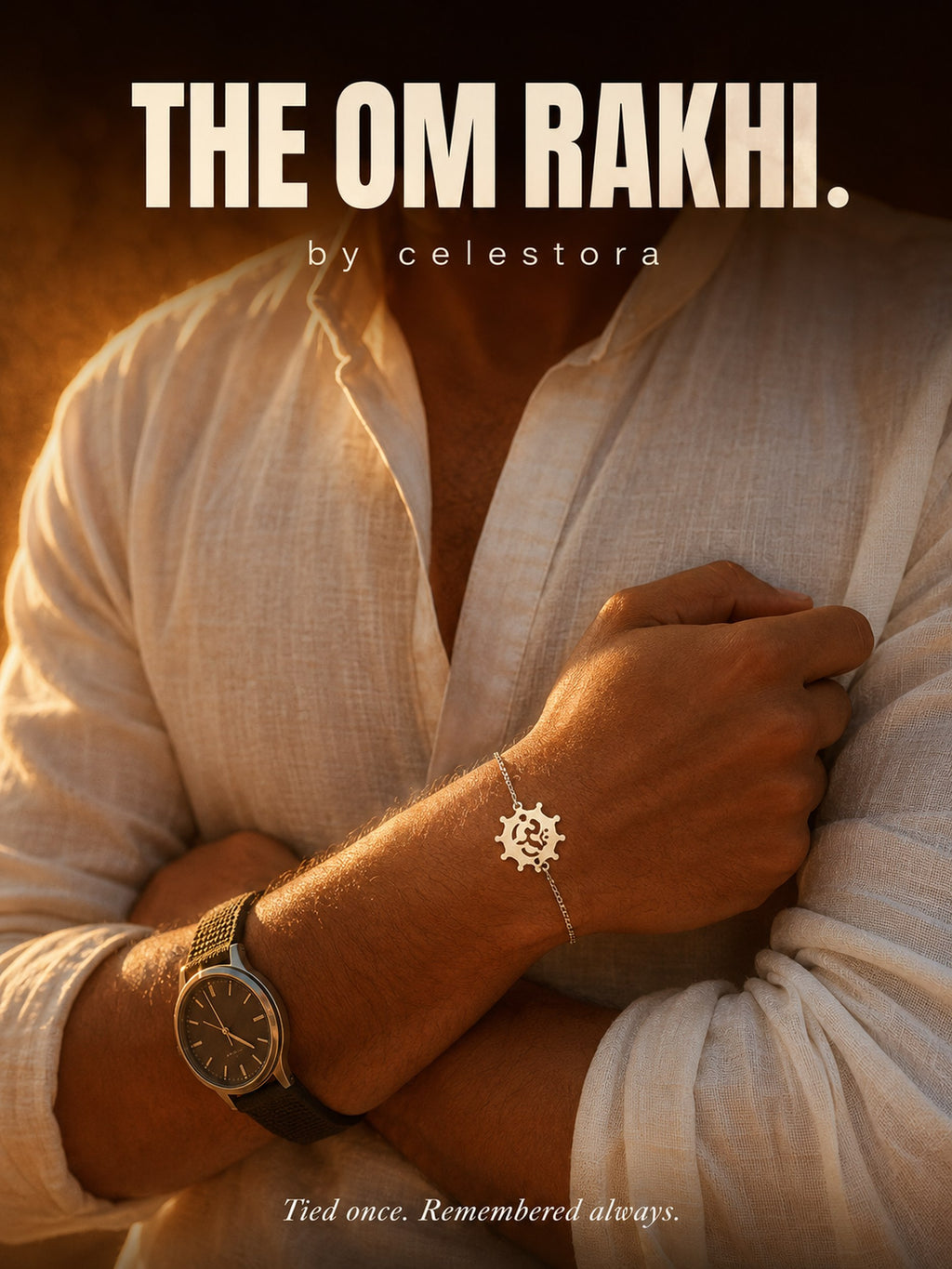 Designer Round cut Om Rakhi Bracelet