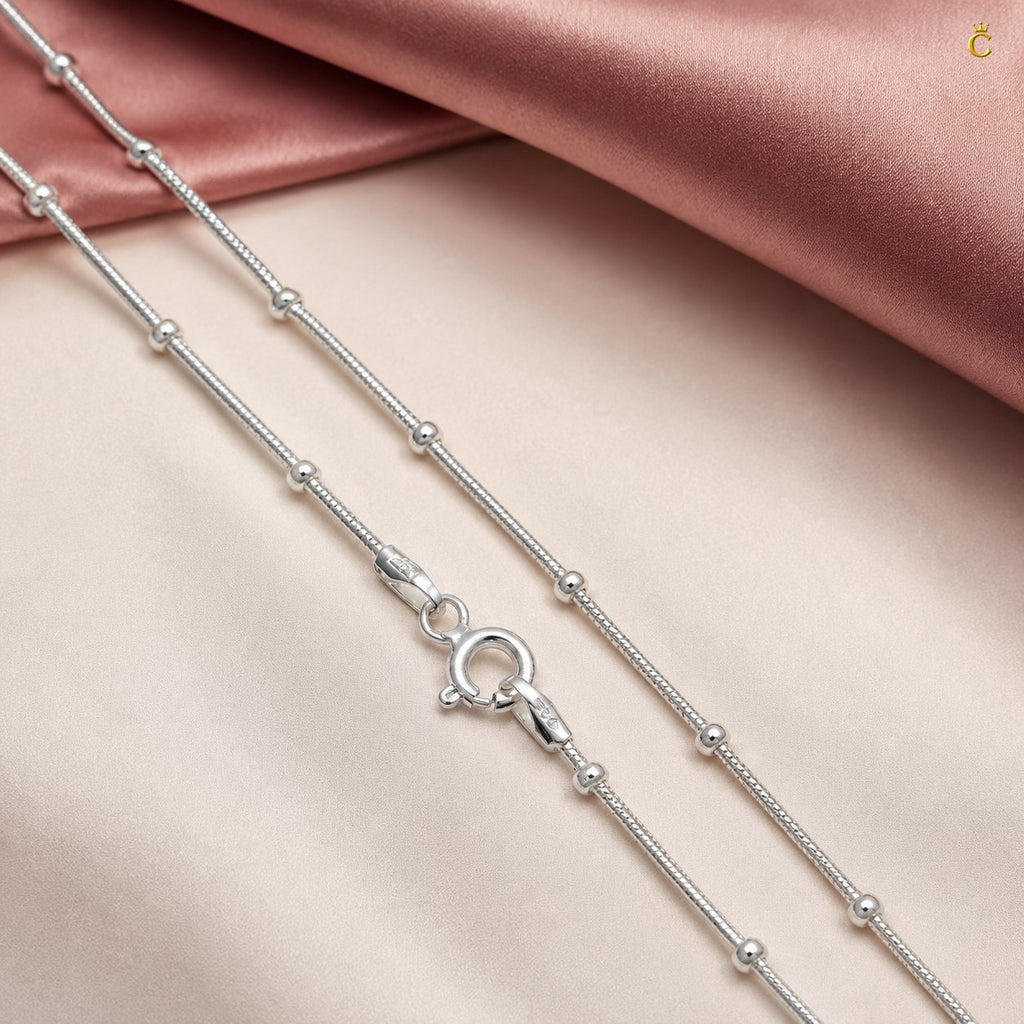 Silver Beaded Satellite Chain