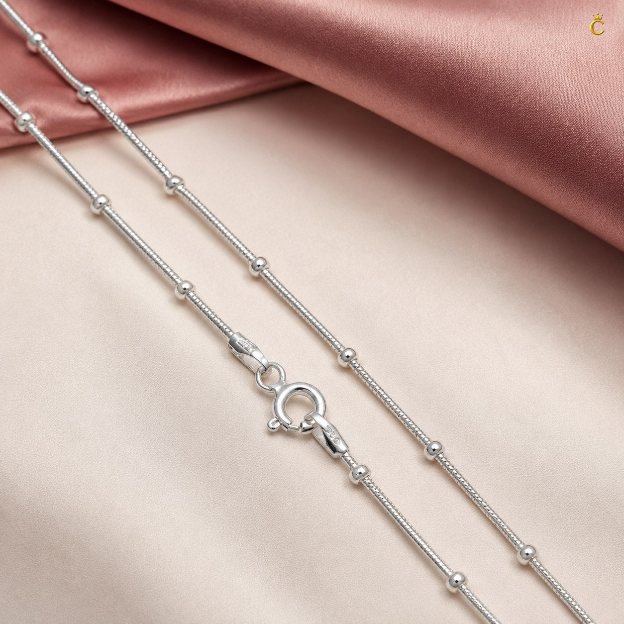 Silver Beaded Satellite Chain