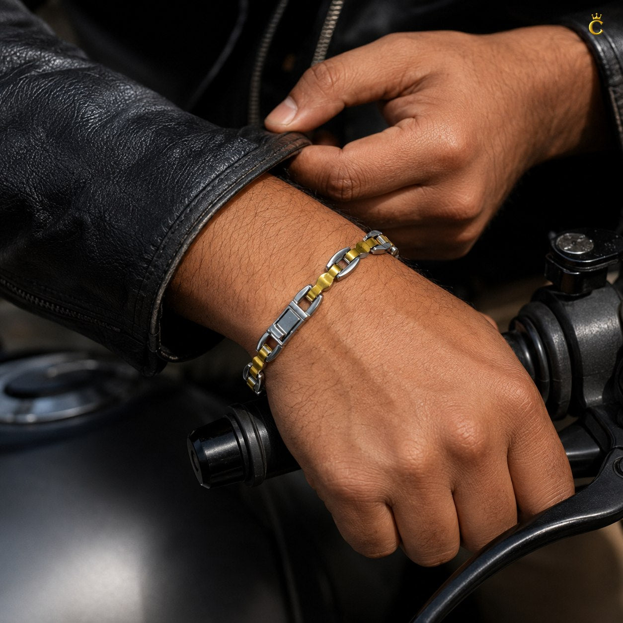 Men's Premium Two-Tone Silver Link Bracelet