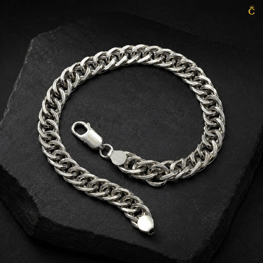 Premium Silver Cuban Link Bracelet for Men