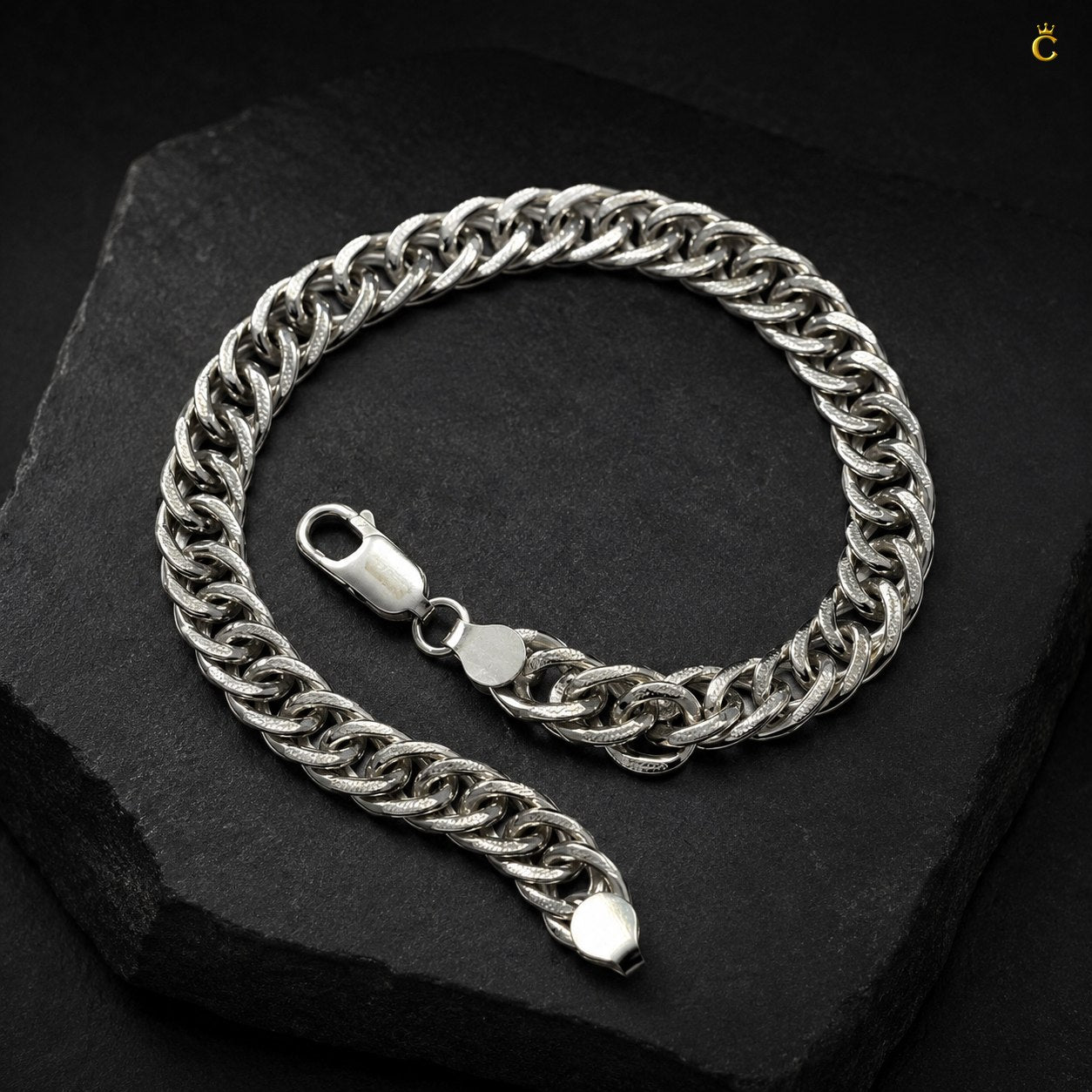 Premium Silver Cuban Link Bracelet for Men